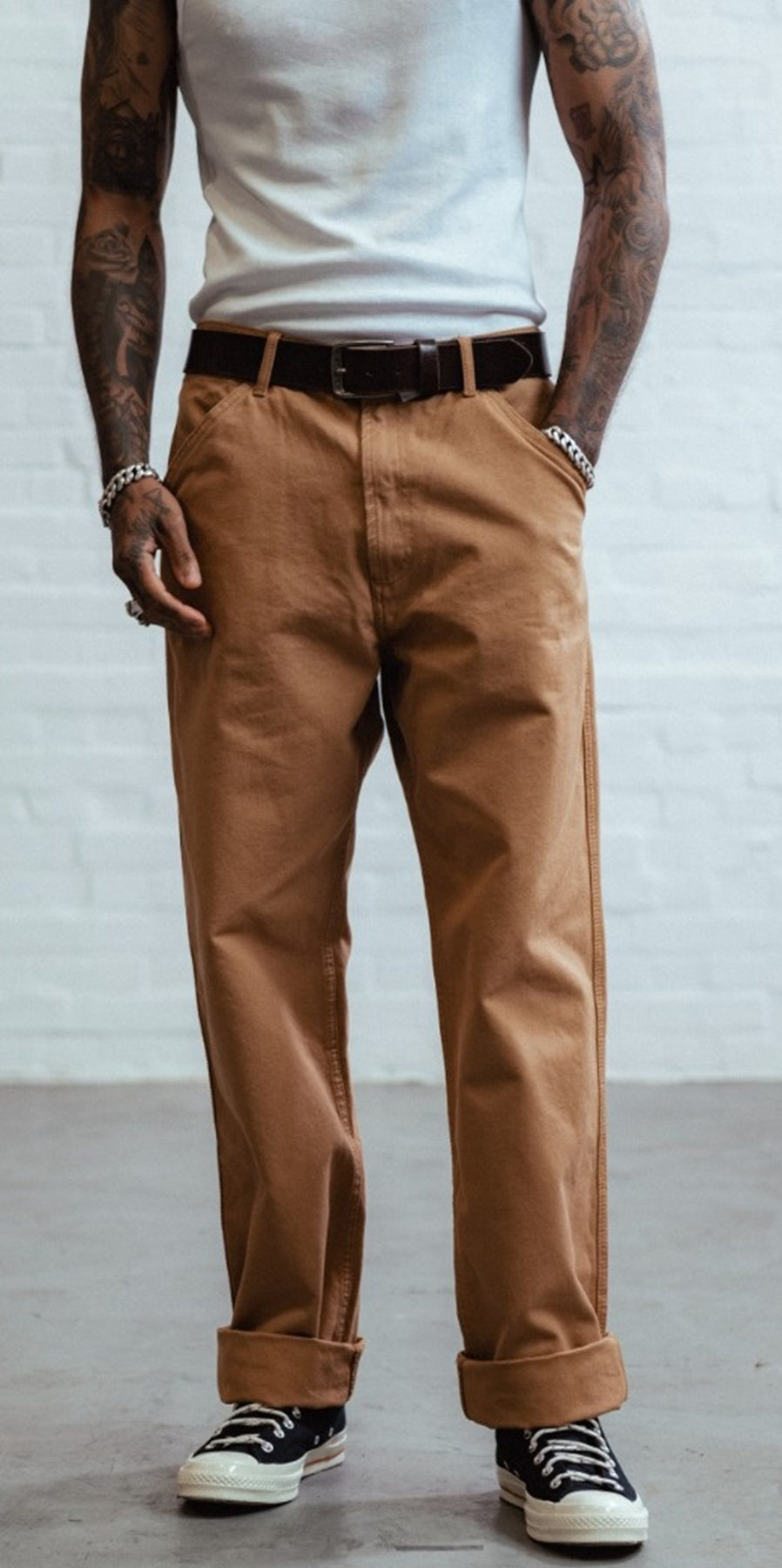 Chet_Rock_CALEB_Retro_WORKWEAR_Oldschool_SLIM_FIT_JEANS_Hellbraun_killer_kirsche_3BCEl2KG5Jnye8