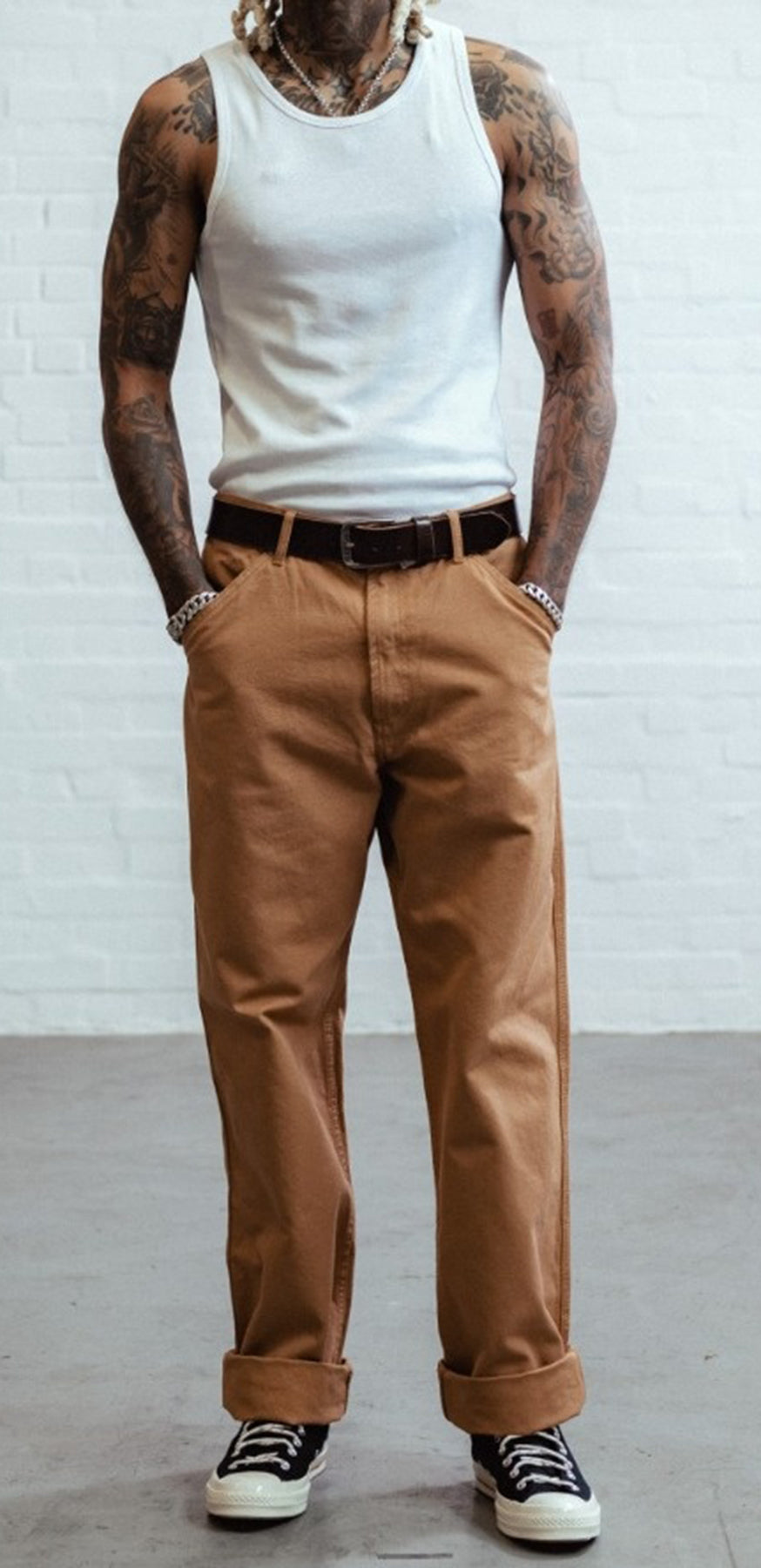 Chet_Rock_CALEB_Retro_WORKWEAR_Oldschool_SLIM_FIT_JEANS_Hellbraun_killer_kirsche_6TWsom3QedT2as