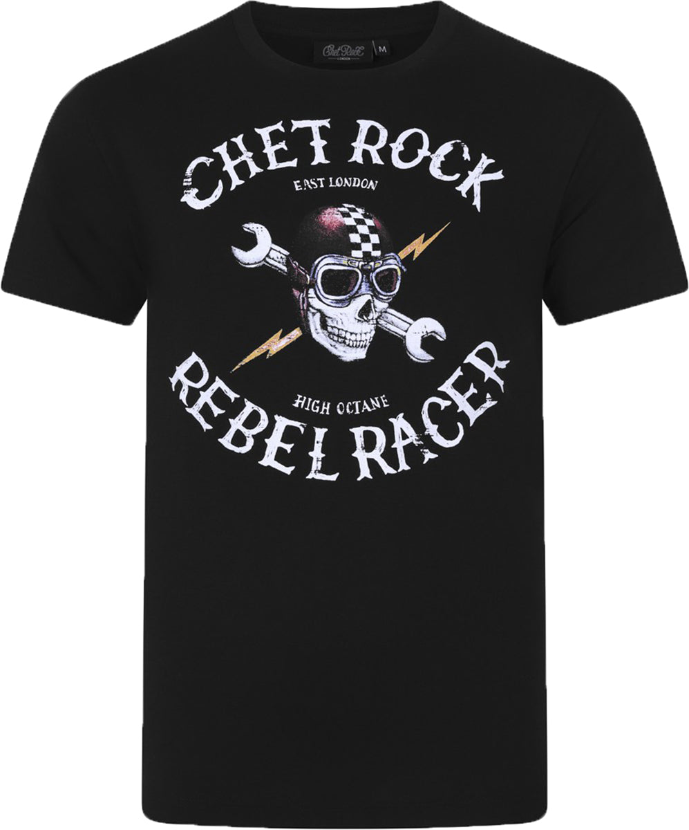 Chet_Rock_REBEL_RACER_Retro_SKULL_Rundhals_MOTIV_Herren_Kurzarm_SHIRT-1
