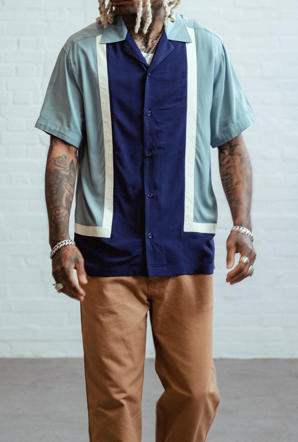Chet_Rock_WALTER_Retro_CONTRAST_PANEL_Kurzarm_BOWLING_SHIRT_Hemd_Blau_killer_kirsche_5
