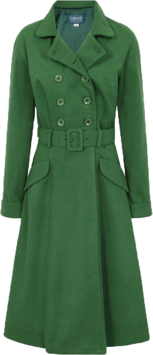 Collectif_ADDY_Vintage_BUTTONED_A-Linie_Raglanaermel_COAT_Mantel_Gruen-3RgzP9iHk0N6ou