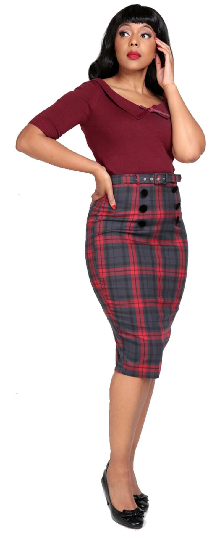 Collectif_AGATHA_Retro_Karo_SMOKY_CHECK_Vintage_PENCIL_Skirt_ROCK_killer_kirsche_1