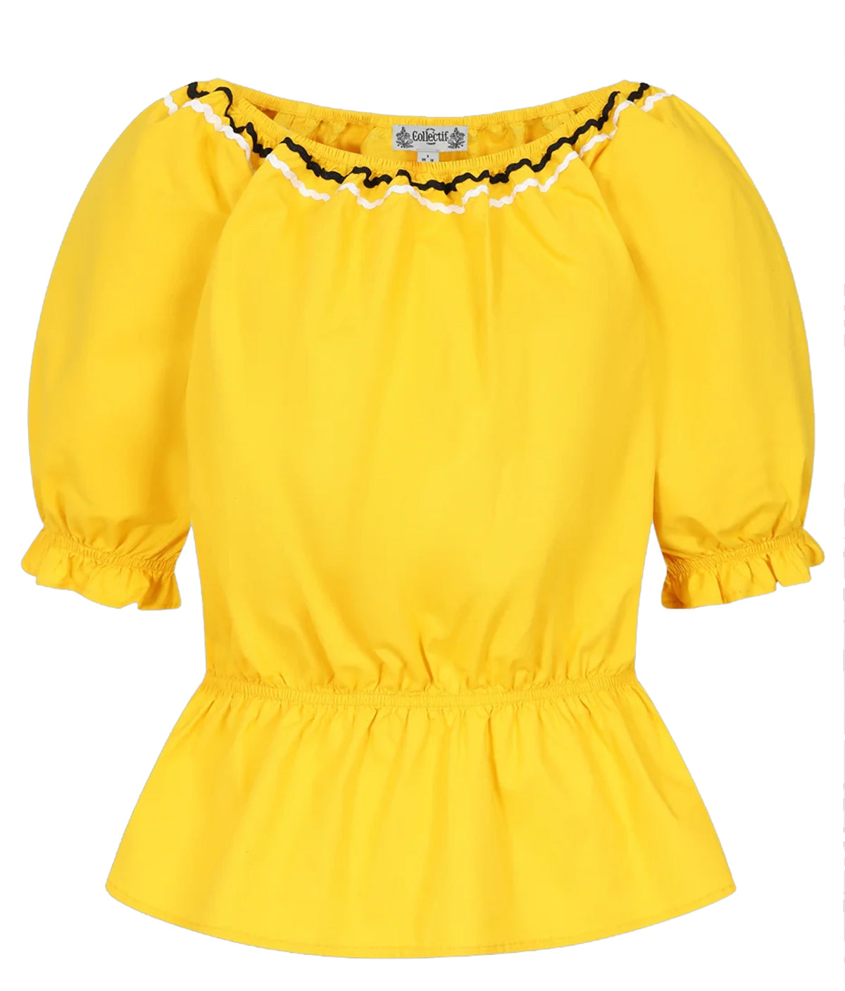 Collectif_ALDA_RIC_RAC_Vintage_Western_TOP_Kurzarm_Carmen_BLUSE_Top_Oberteil_-_Zitronengelb-1suxZwfCO3RO74