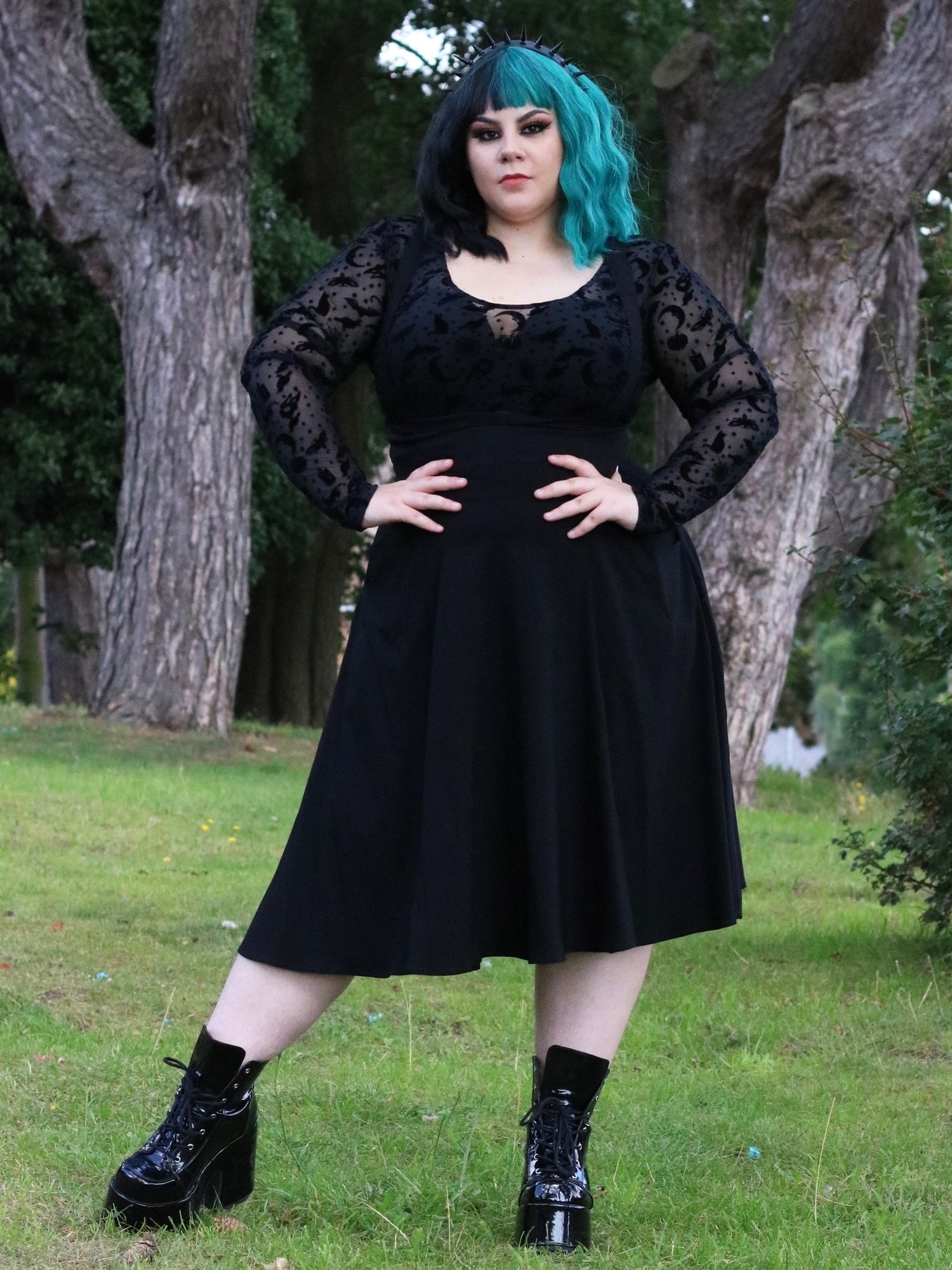 Collectif_ALEXA_50s_PLAIN_Basic_TRaeGER_Suspenders_SWING_SKIRT_Rock_Schwarz_killer_kirsche_6