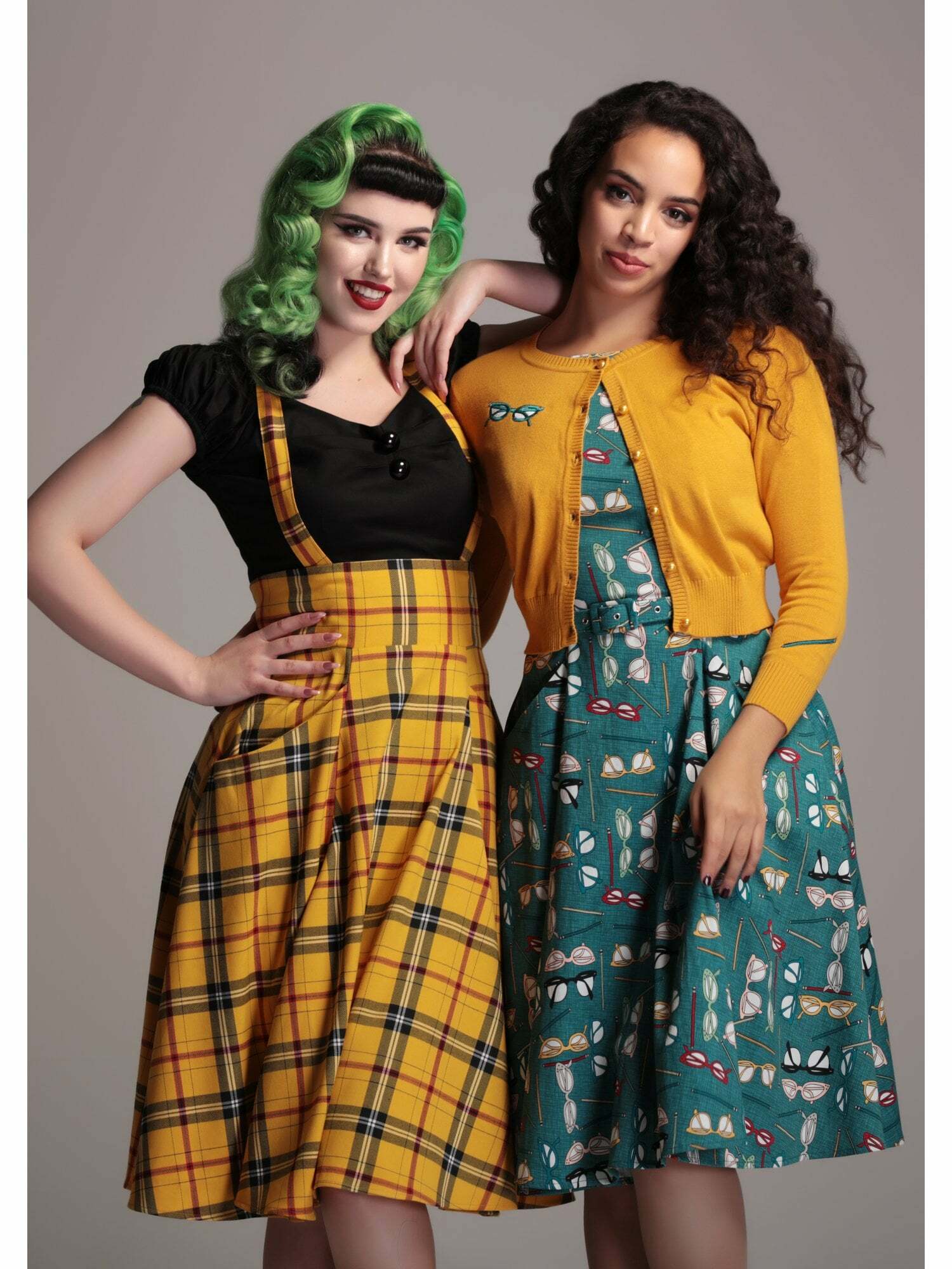 Collectif_ALEXA_CLUELESS_Vintage_CHECK_Suspenders_50s_SWING_SKIRT_Rock_killer_kirsche_10