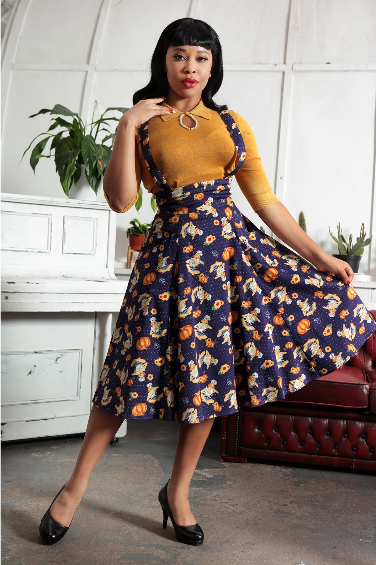 Collectif_ALEXA_PUMPKIN_PINUP_Blumen_TRaeGER_High_Waist_SWING_SKIRT_Rock_killer_kirsche_2ksmb9YuGIVLxX