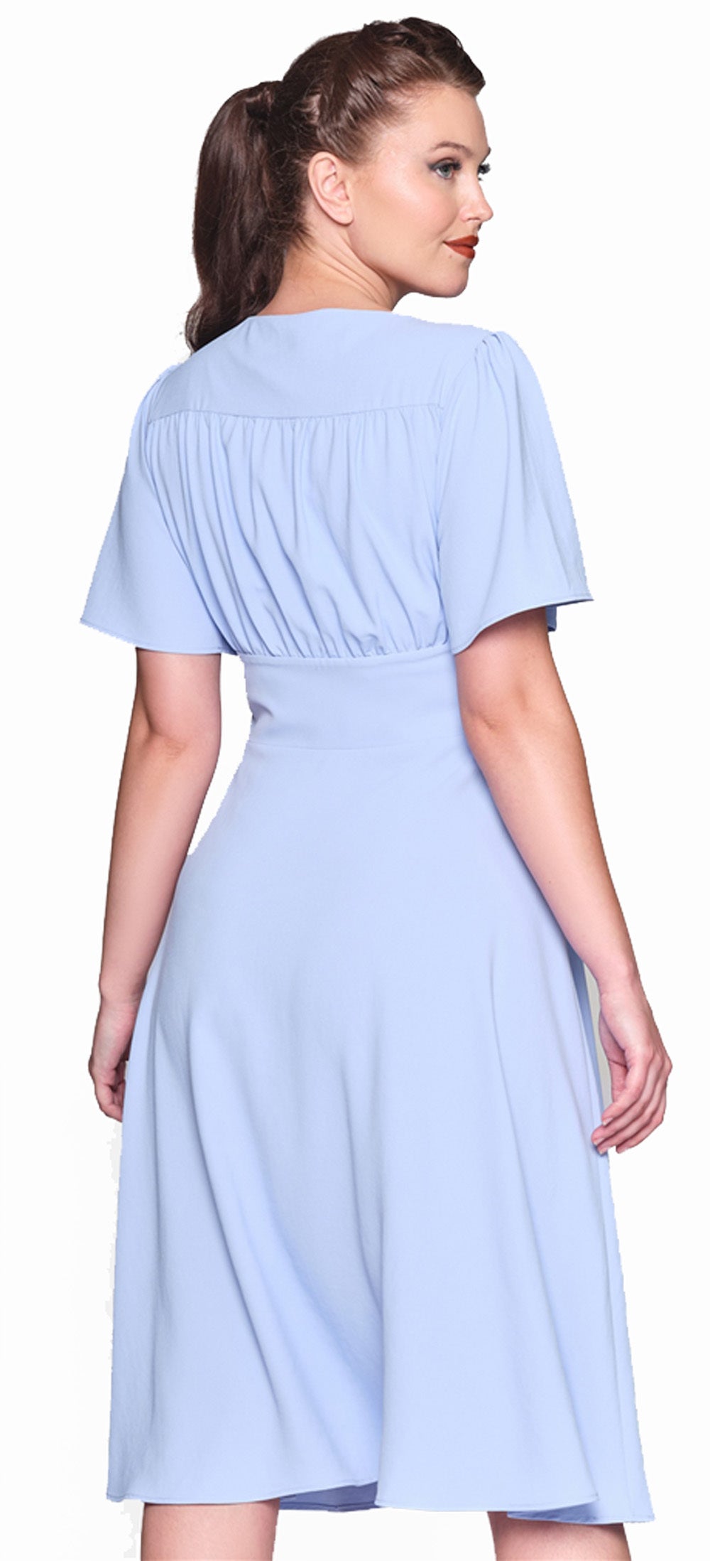 Collectif_ALEX_40s_TEA_DRESS_Vintage_Flattering_Kurzarm_Swing_KLEID_-_Himmelblau-2