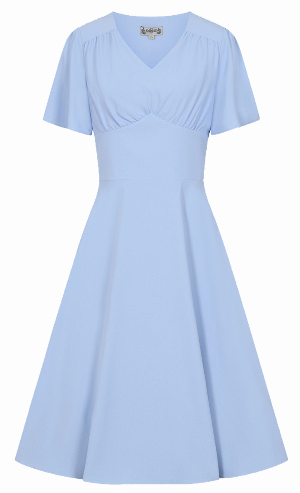 Collectif_ALEX_40s_TEA_DRESS_Vintage_Flattering_Kurzarm_Swing_KLEID_-_Himmelblau-3