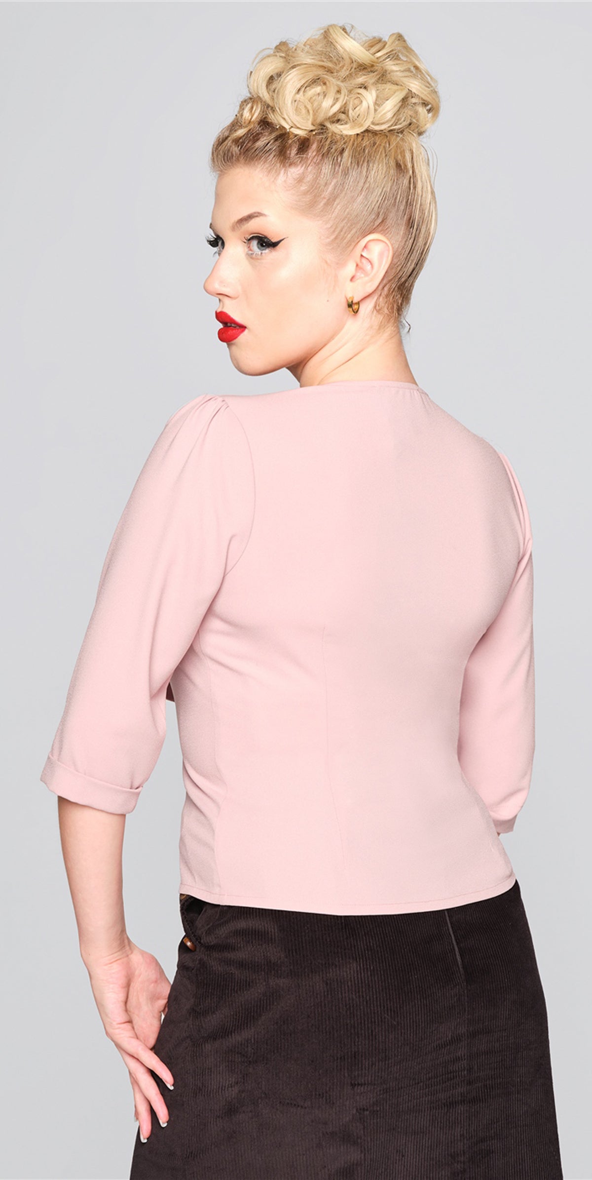 Collectif_ANDRA_PLAIN_Vintage_SCHLEIFE_Bow_VNECK_50s_Schluppenbluse_BLOUSE__Altrosa-5aoyg9G1YdSMFy