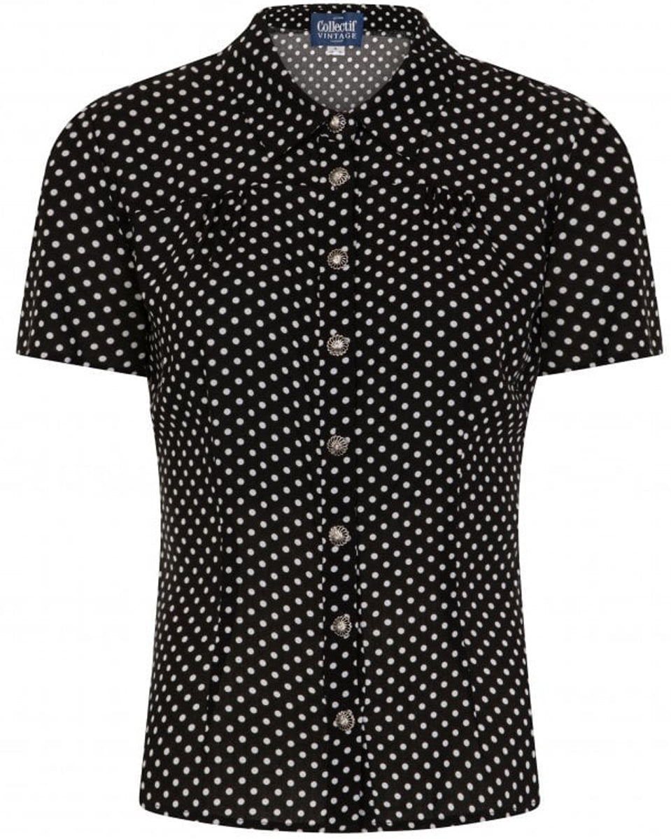 Collectif_AVERY_Vintage_POLKA_DOT_Punkte_40s_Kurzarm_BLOUSE_Bluse_Schwarz_killer_kirsche_1