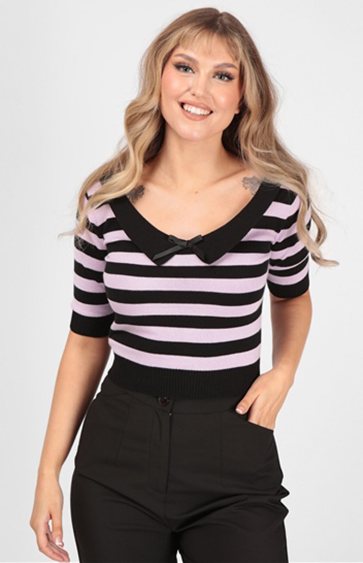 Collectif_BABETTE_Vintage_STIPEd_Streifen_dreiviertel_Arm_JUMPER_Pullover__killer_kirsche_1