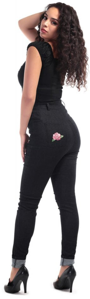 Collectif_BECCA_Retro_ROSE_Embroidery_HIGH_WAISTED_Vintage_JEANS_Hose-2