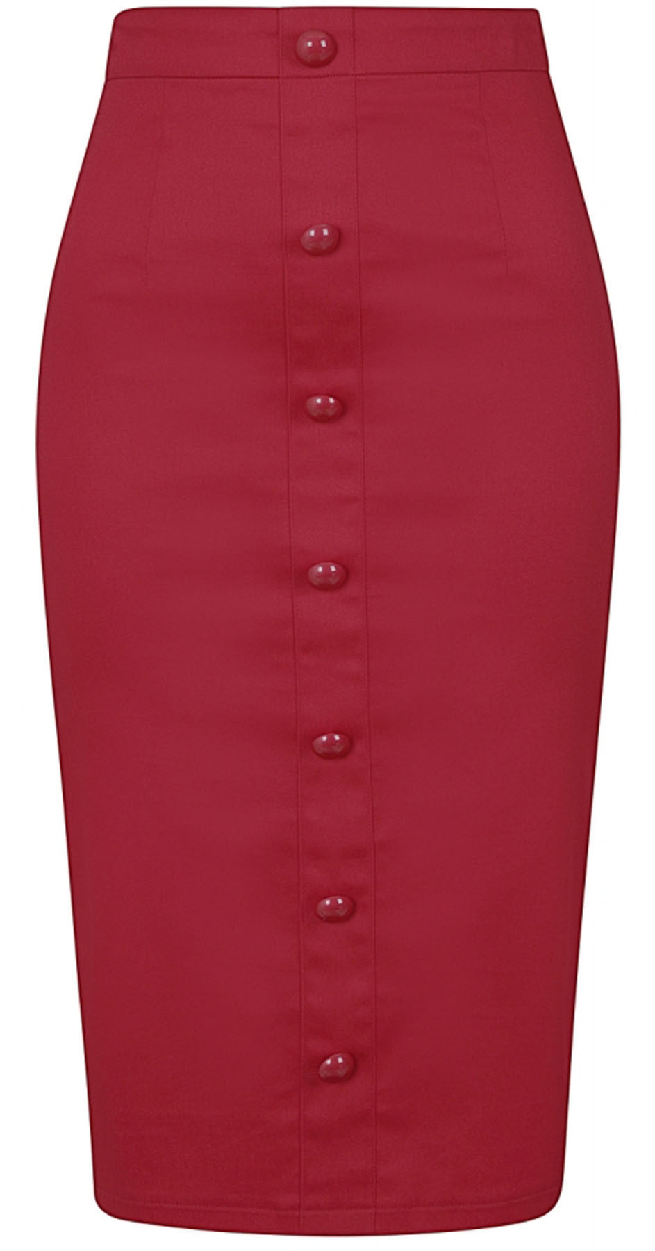 Collectif_BETTINA_Plain_50s_BUTTONS_High_Waist_PENCIL_SKIRT_Retro_Bleistiftrock_Rot_killer_kirsche_5