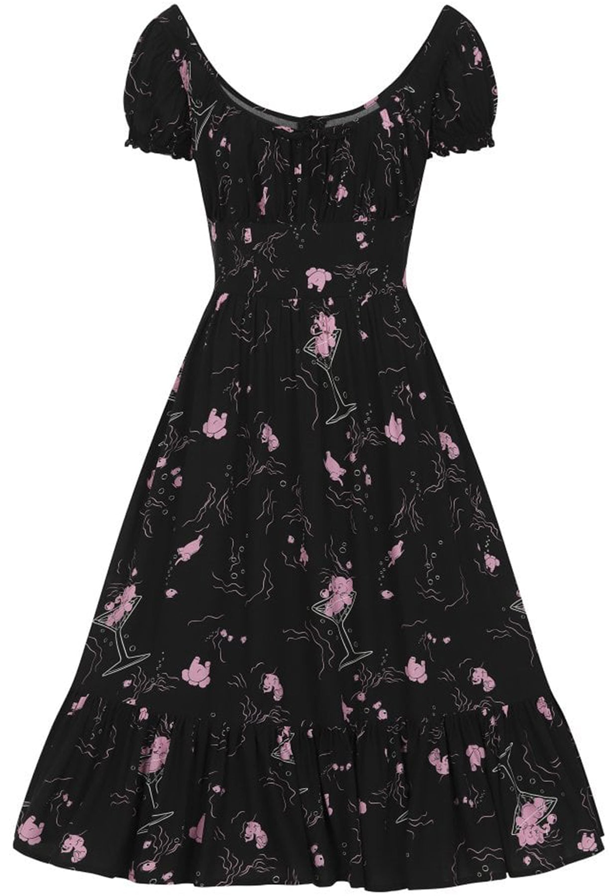 Collectif_CARMEN_Vintage_TIPSY_ELEPHANTS_Kurzarm_50s_SWING_DRESS_Kleid_killer_kirsche