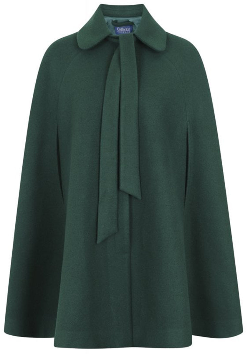 Collectif_CAROLINE_Vintage_Bow_KURZMANTEL_Peter_Pan_CAPE_Coat_Gruen-3