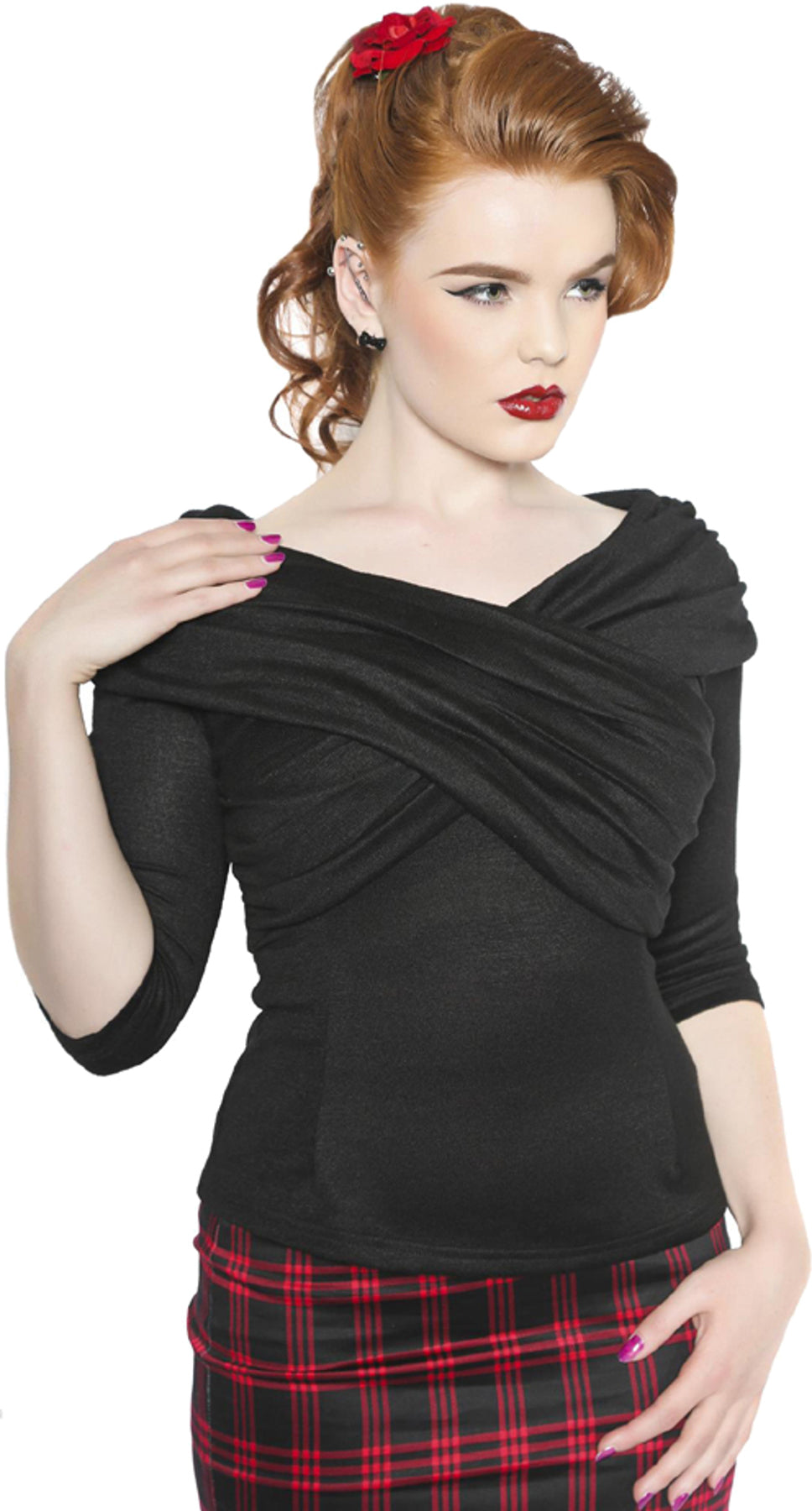 Collectif_CELINA_Retro_WRAP-SHAPE_Knitted_Pulli_SHIRT_-_Blk_killer_kirsche_1lNf3OkP1ce76K