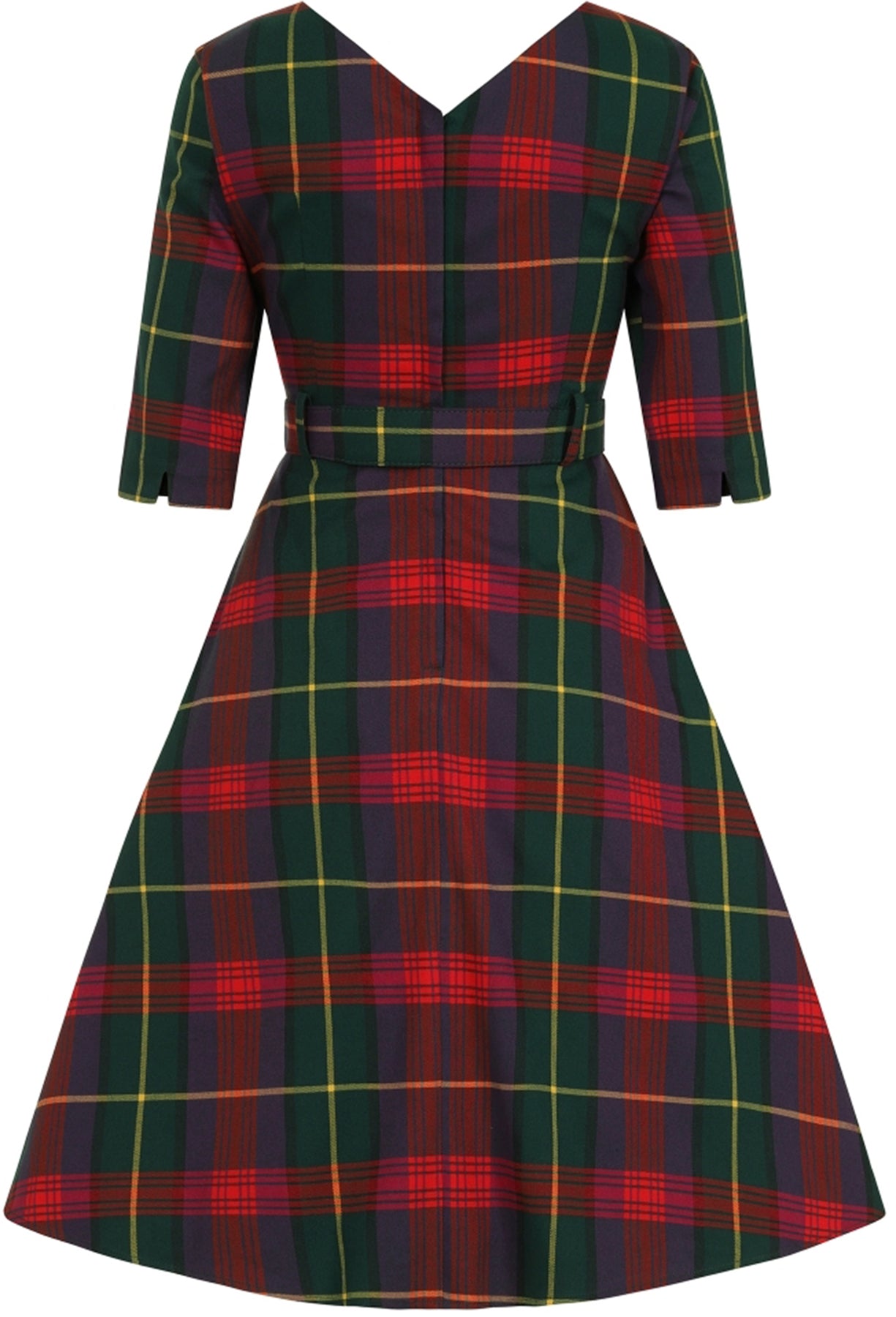 Collectif_CERERE_ETUDE_CHECK_V-Neck_KARO_Vintage_A-LINIE_DRESS_Swing_Kleid_killer_kirsche_6
