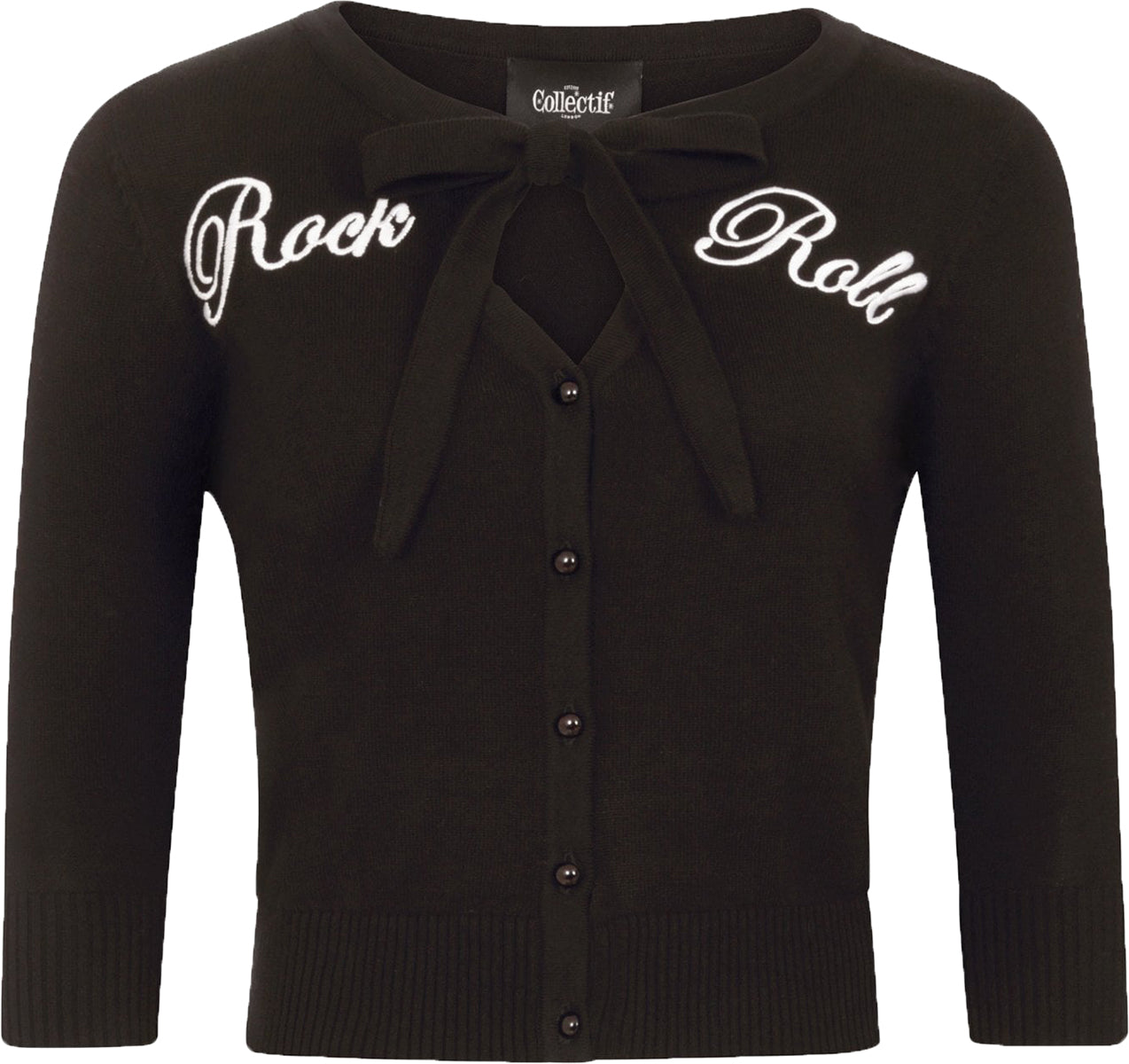 Collectif_CHARLENE_Retro_ROCK_ROLL_Schleife_BOW_Strickjacke_CARDIGAN_Schwarz-2