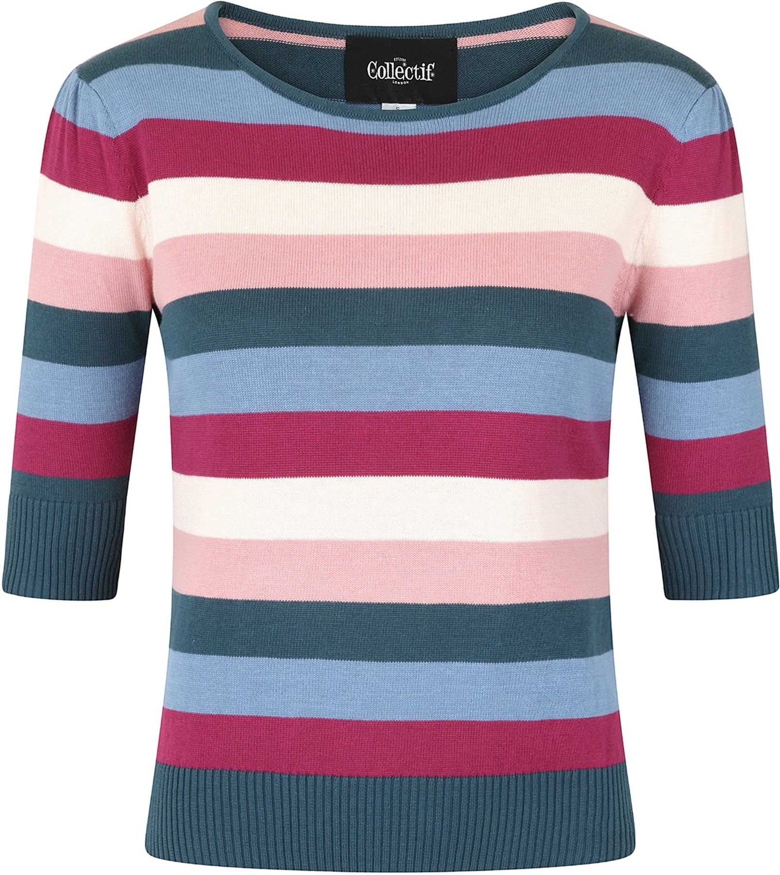 Collectif_CHRISSIE_PARADISE_STRIPE_Halbarm_STREIFEN_50s_JUMPER_Pullover-2TvEevrx76jZou