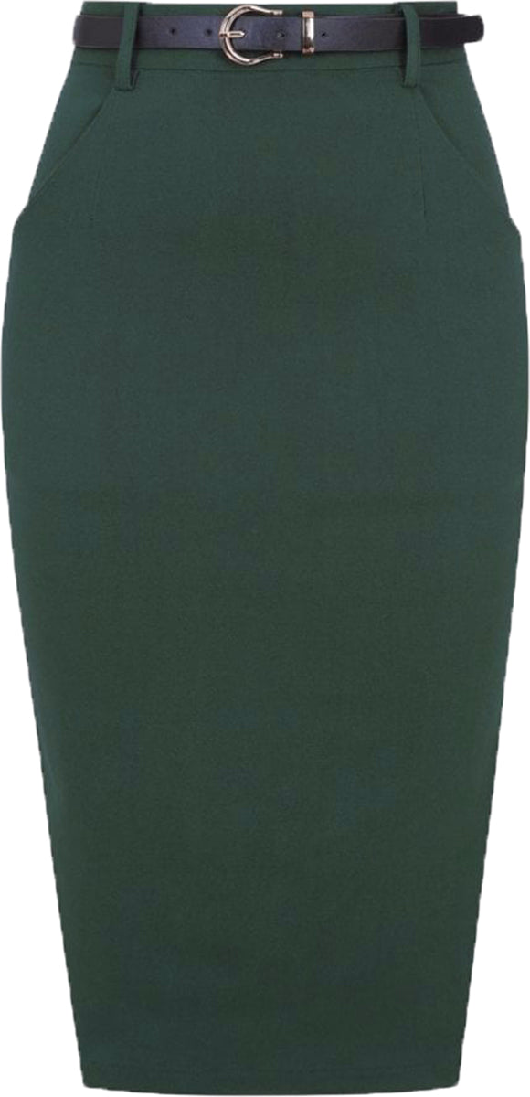 Collectif_DIANNE_Vintage_PLAIN_Belted_50s_Pencil_Skirt_BLEISTIFROCK_Gruen-2
