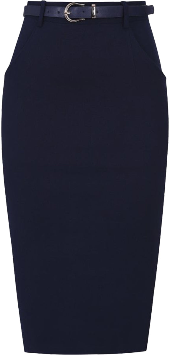 Collectif_DIANNE_Vintage_PLAIN_Belted_50s_Pencil_Skirt_BLEISTIFROCK_Navy-2
