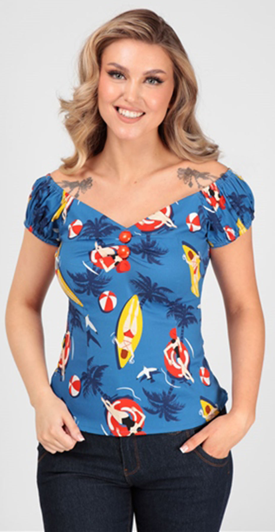 Collectif_DOLORES_50s_SURFING_Pin_Up_SWEETHEART_Vintage_BLUSE_killer_kirsche_1Knkb2PUsZcQt7
