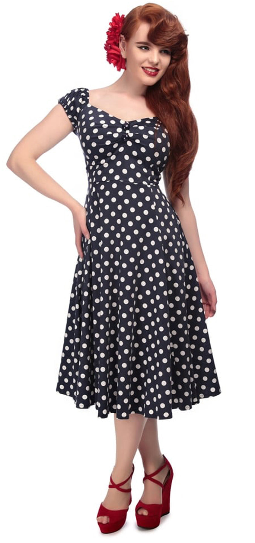 Collectif_DOLORES_Doll_50s_Punkte_Vintage_POLKA_DOTS_Swing_Dress_Kleid_-_Blau_killer_kirsche