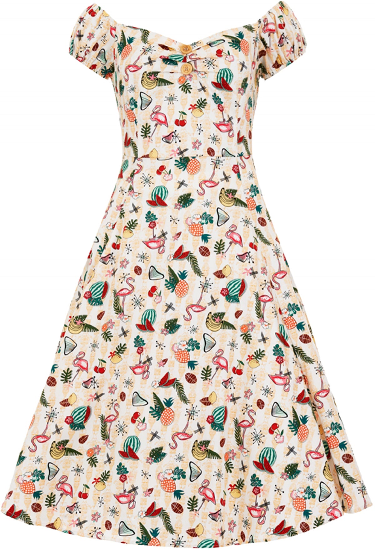 Collectif_DOLORES_Doll_Atomic_Vintage_FLAMINGO_Pin_Up_SWING_Dress_Kleid