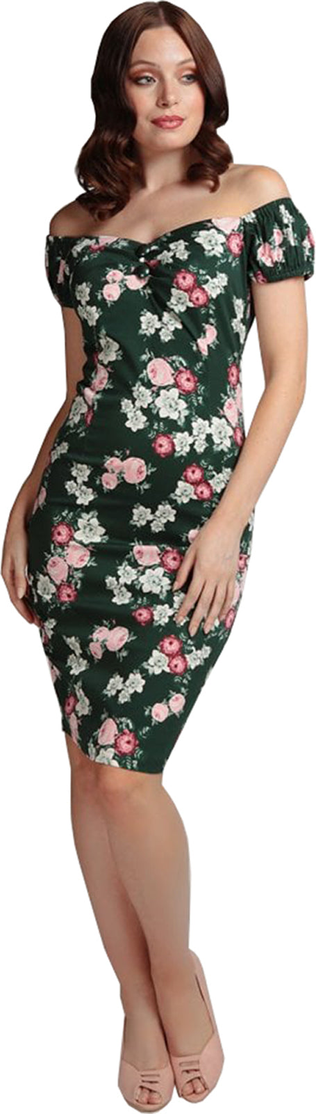 Collectif_DOLORES_Floral_VINTAGE_BLOOM_Rosen_Kurzarm_PENCIL_DRESS_Kleid_killer_kirscheL79LjMPeIuCkd