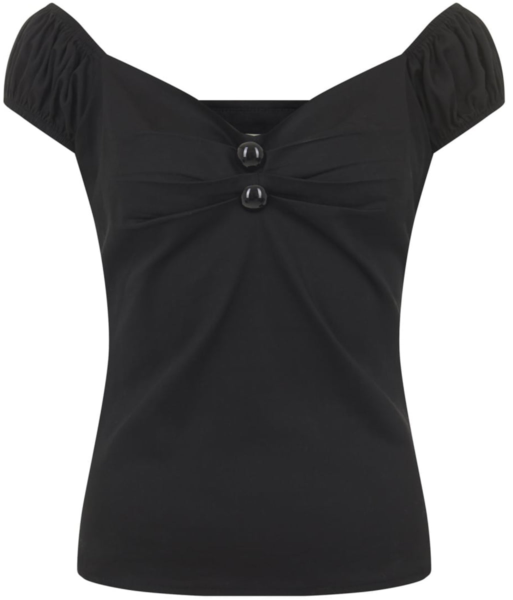 Collectif_DOLORES_Vintage_PIN_UP_Plain_GYPSY_50s_SHIRT_Bluse_Schwarz-2