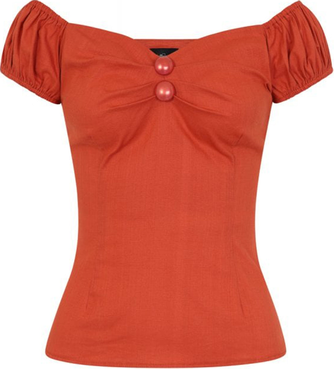 Collectif_DOLORES_Vintage_PLAIN_Pin_Up_Linen-Effect_SHIRT_Bluse_Orange-2nahDs9ikCCS5z