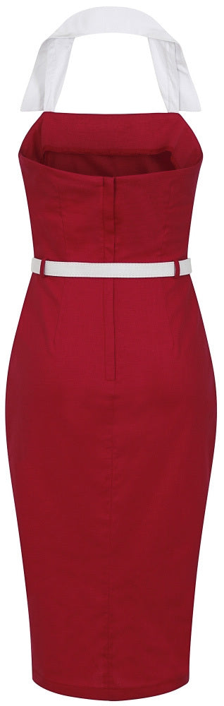 Collectif_DORABELLA_PENCIL_DRESS_Neckholder_KLEID_Bleistift_Rot_killer_kirsche_2T3wJL4TFh1JQz