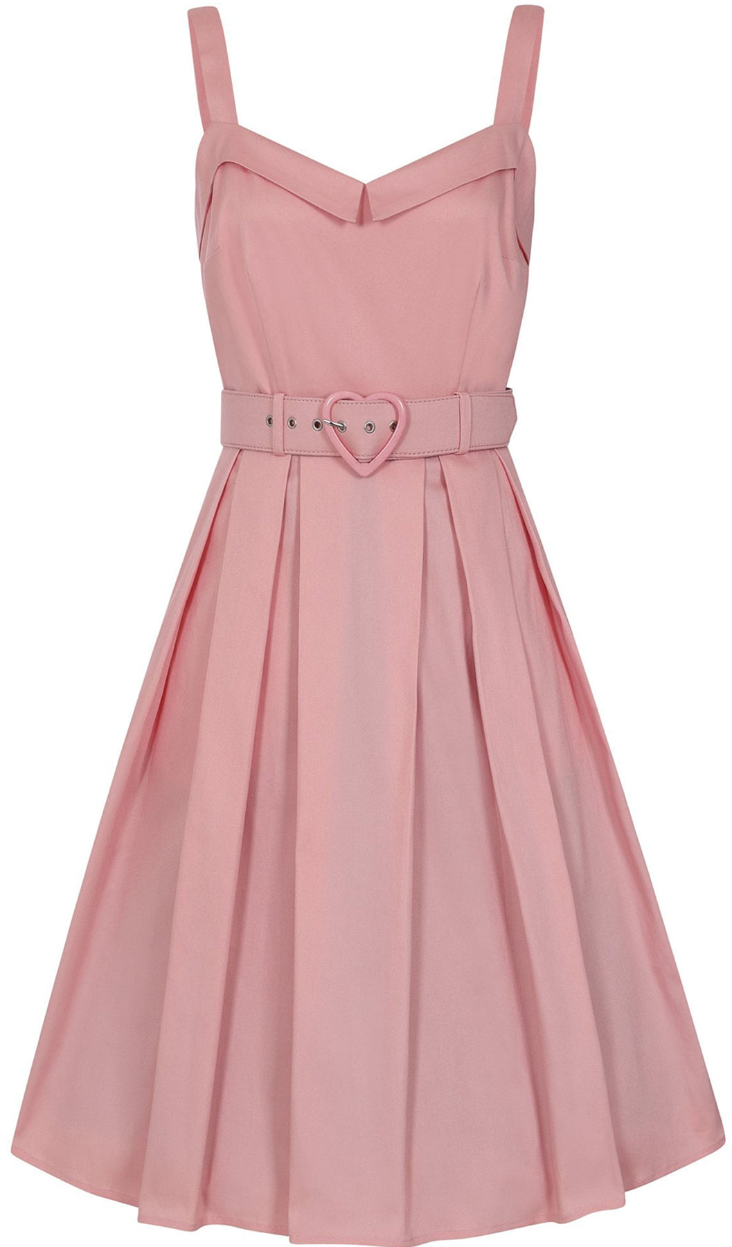 Collectif_DOROTHY_Vintage_PLAIN_V-NECK_50s_Traeger_SWING_DRESS_Kleid_Peach_killer_kirsche