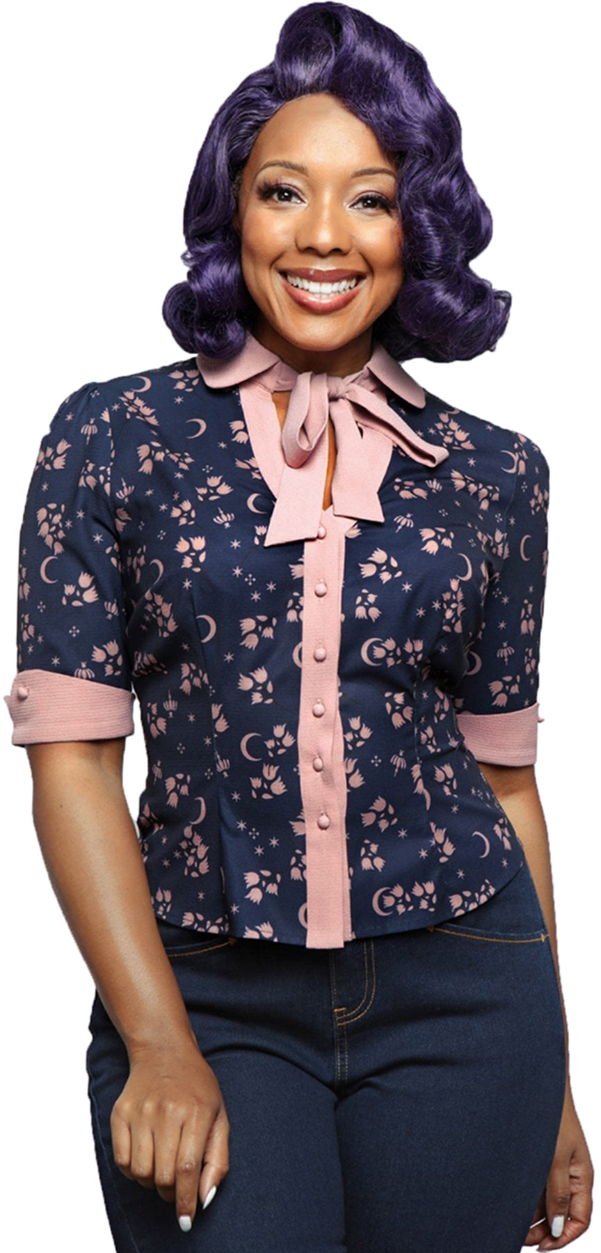 Collectif_ELEANOR_MOONFLOWER_Vintage_Floral_Halbarm_Schleife_BLUSE_Blouse_killer_kirsche
