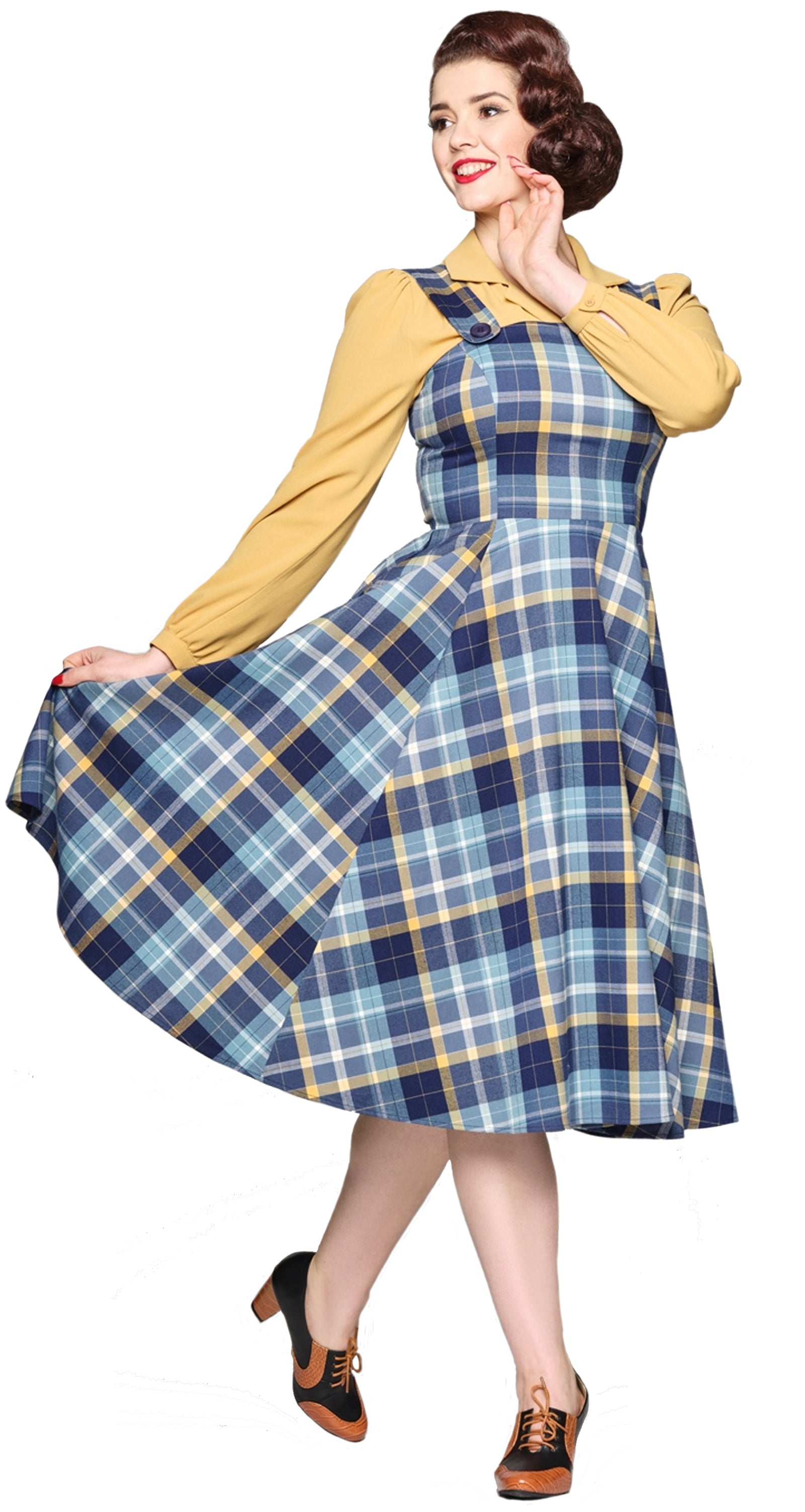 Collectif_ELOISE_MOONLIGHT_Pinafore_Vintage_Traeger_CHECK_Tartan_Swing_Dress-3