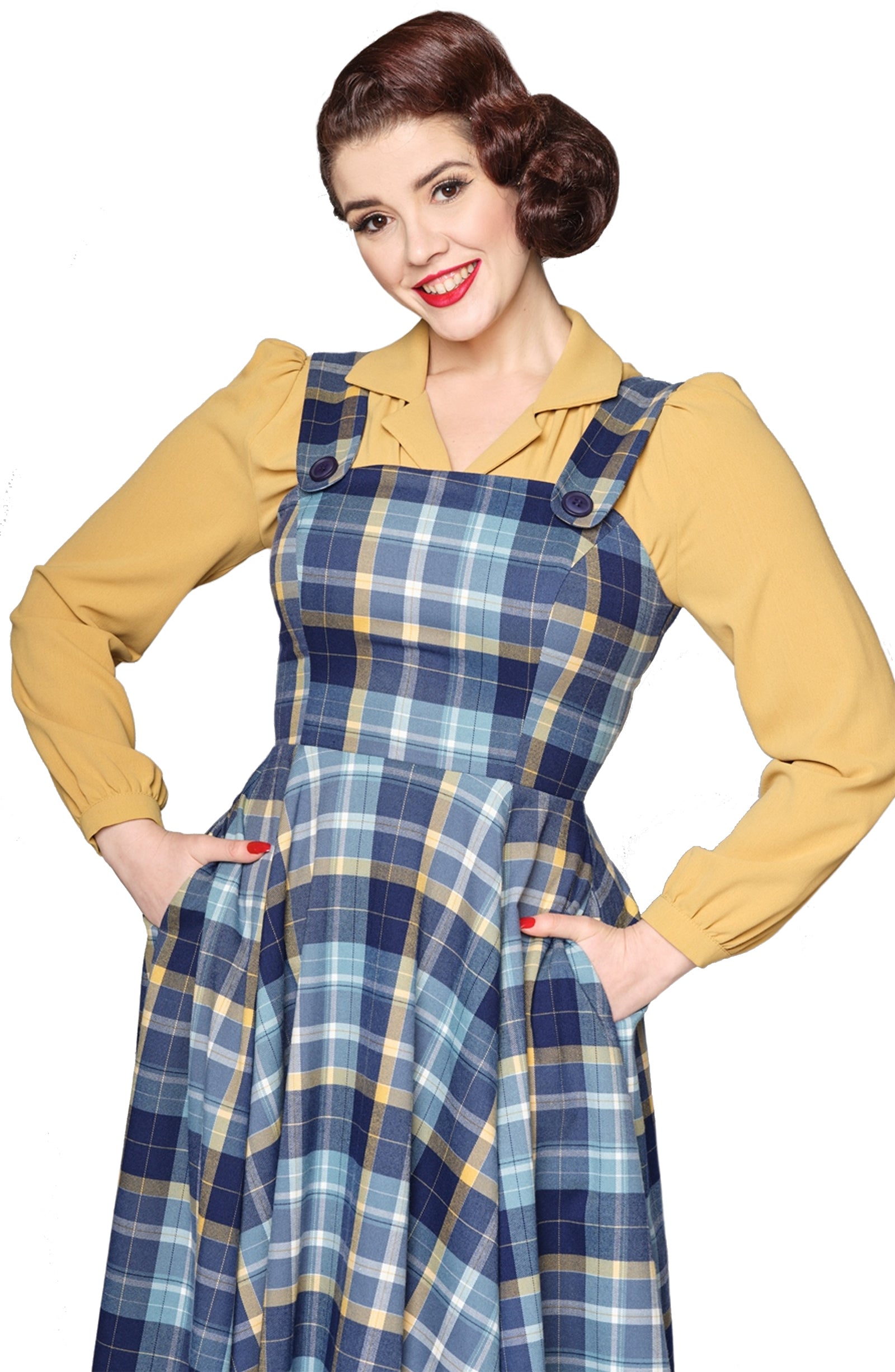 Collectif_ELOISE_MOONLIGHT_Pinafore_Vintage_Traeger_CHECK_Tartan_Swing_Dress-4
