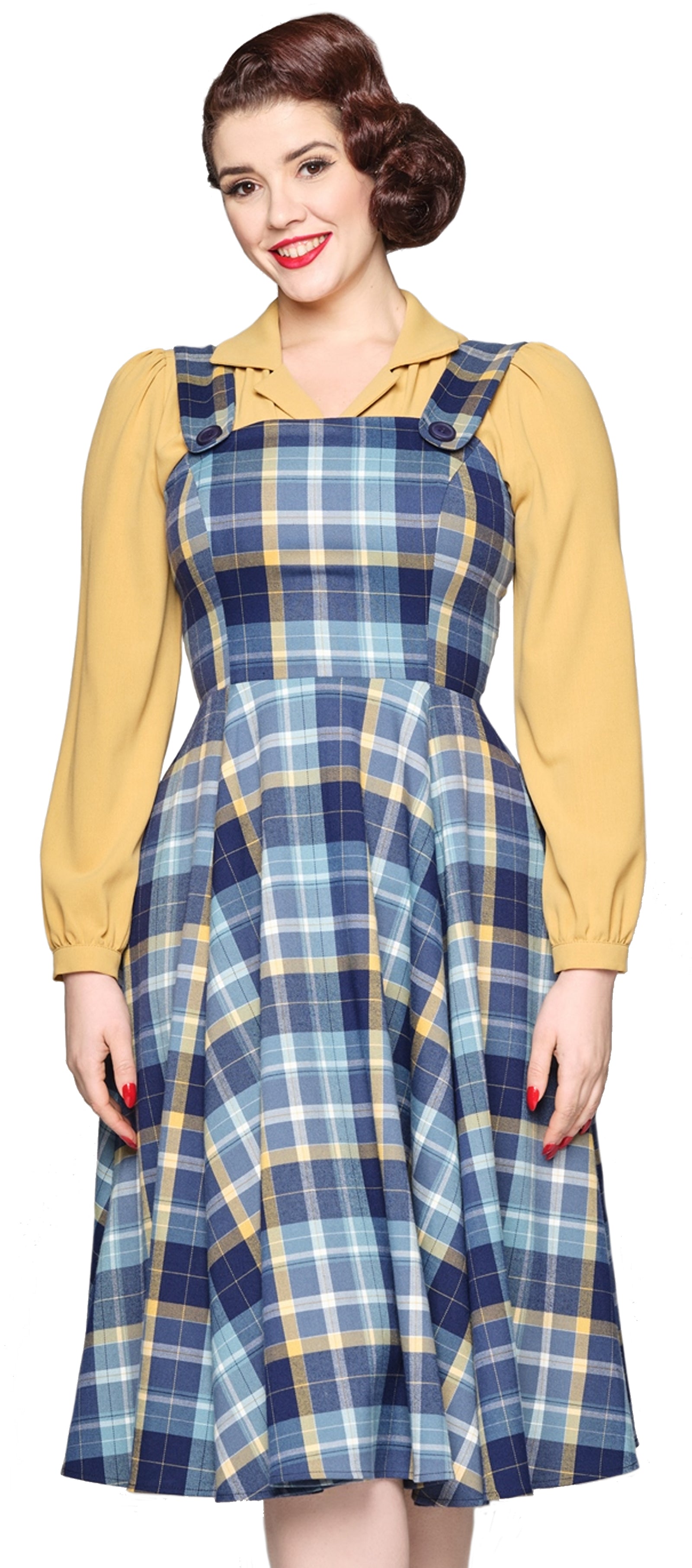 Collectif_ELOISE_MOONLIGHT_Pinafore_Vintage_Traeger_CHECK_Tartan_Swing_Dress-6