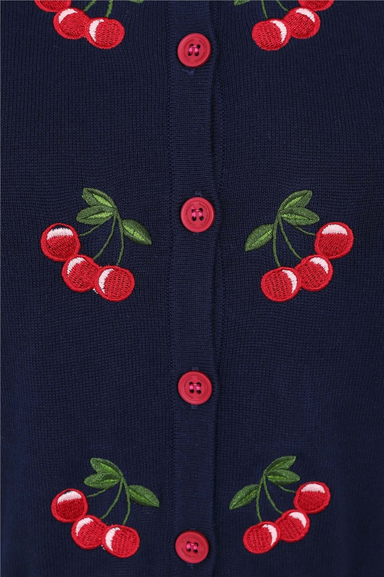 Collectif_ESSIE_50s_CHERRY_Kirschen_Vintage_Cropped_Strickjacke_CARDIGAN_-_Dunkelblau-2