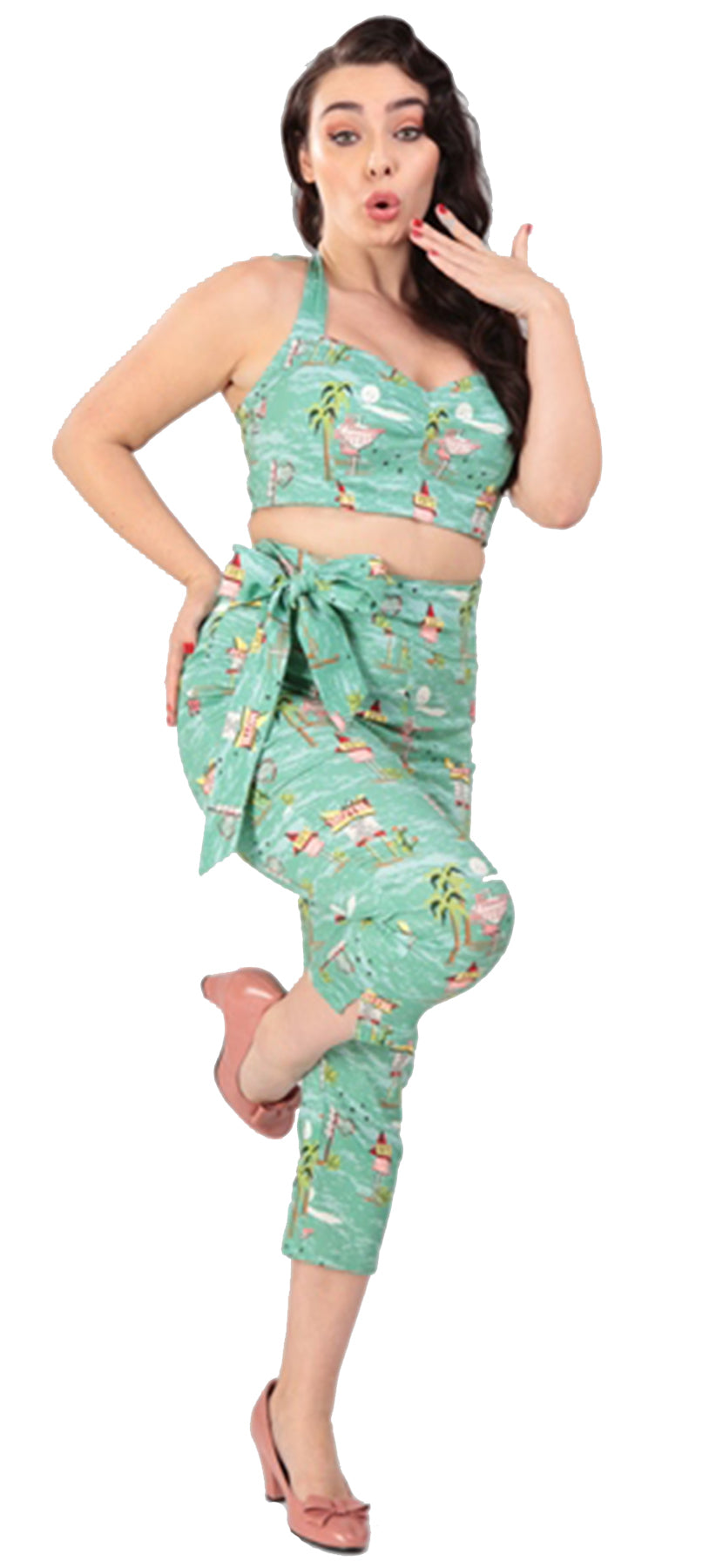 Collectif_EUGENIA_Classic_MOTEL_Vintage_HIGH_WAISTED_Bow_CAPRI_Hose_killer_kirsche_0