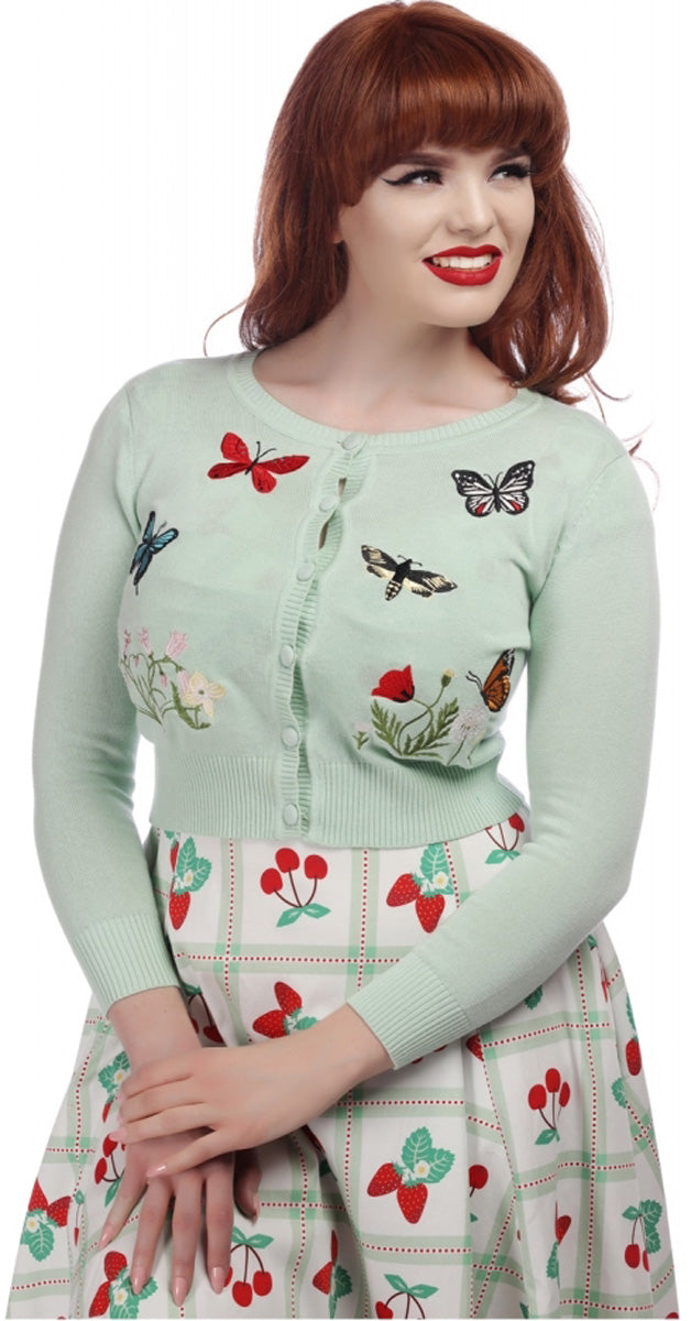 Collectif_EVIE_HEARTABIGAIL_BUTTERFLY_50s__Strickjacke__CARDIGAN_schmetterling_fleural_gruen_killer_kirsche_1