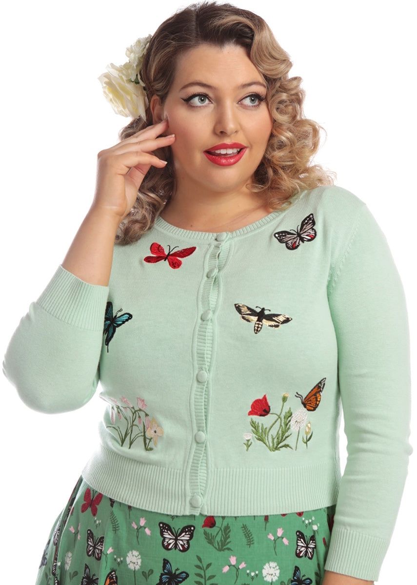 Collectif_EVIE_HEARTABIGAIL_BUTTERFLY_50s__Strickjacke__CARDIGAN_schmetterling_fleural_gruen_killer_kirsche_5