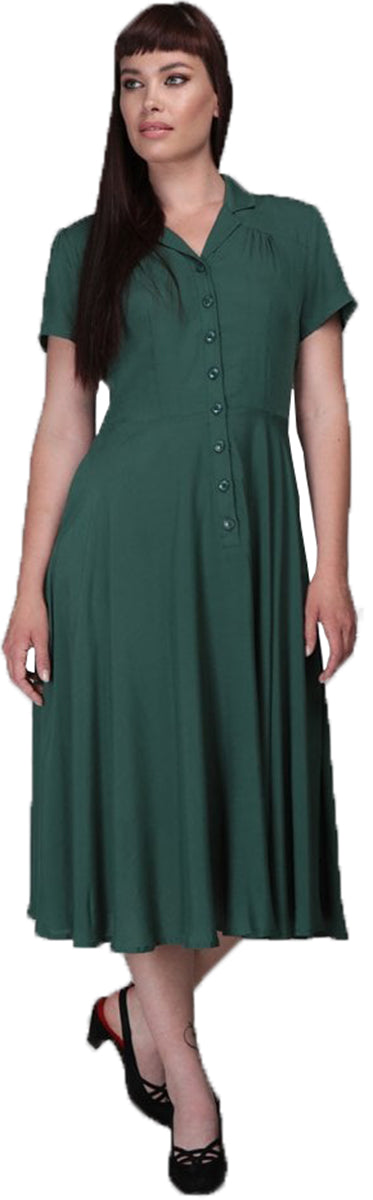 Collectif_GAYLE_Vintage_PLAIN_Buttoned_Kurzarm_SWING_DRESS_Kleid_Gruen-1SPqUEgiG3OJyT