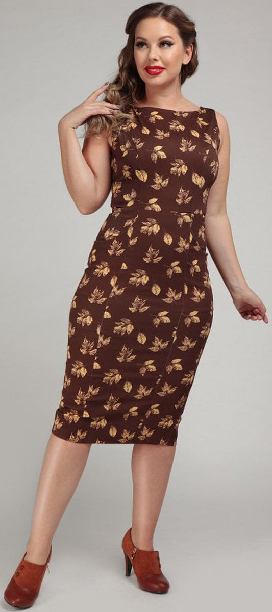 Collectif_HEPBURN_Vintage_FALL_LEAVES_Herbstblaetter_Retro_Bleistiftkleid_PENCIL_DRESS1