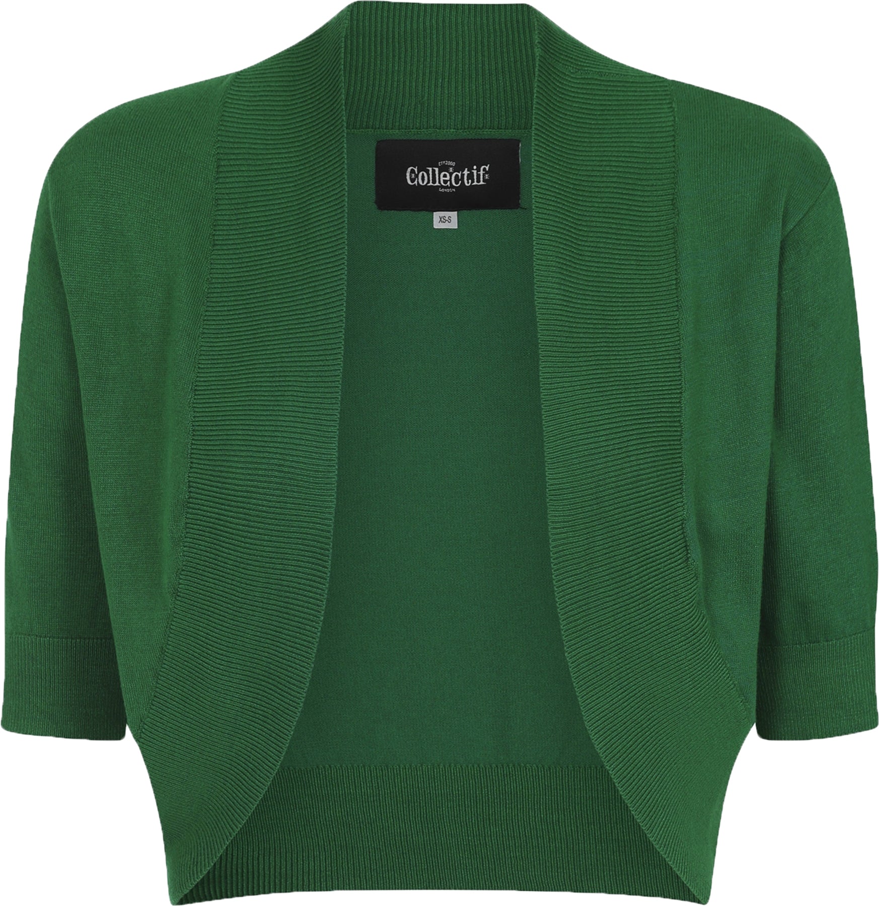 Collectif_JEANIE_Vintage_KNITTED_Feinstrick_Kurzarm_BOLERO_Strickjacke_Gruen-1
