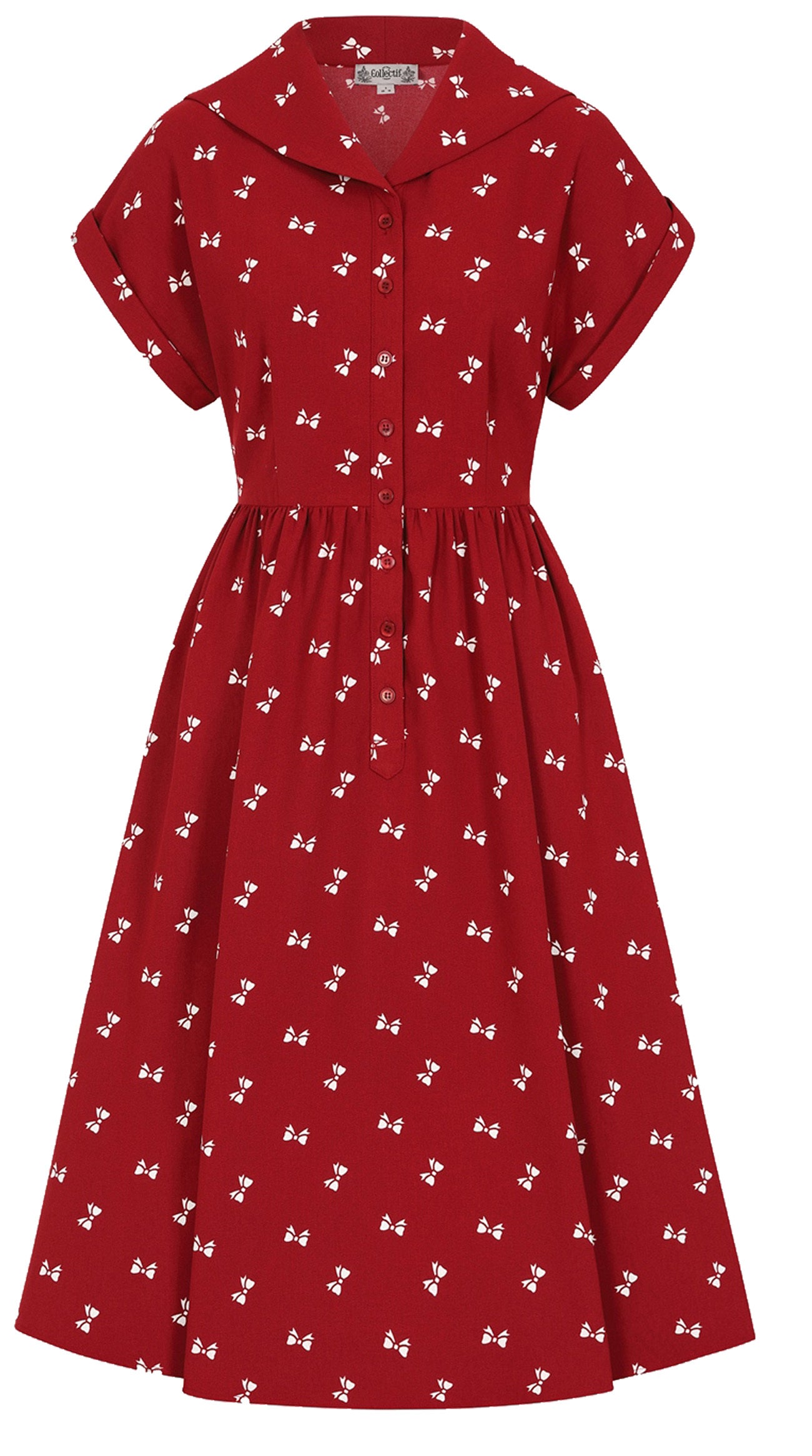 Collectif_JUDY_BOW-TIFUL_Vintage_Mini_Bow_Schleifen_40s_Swing_Dress_KLEID_-_Rot-2