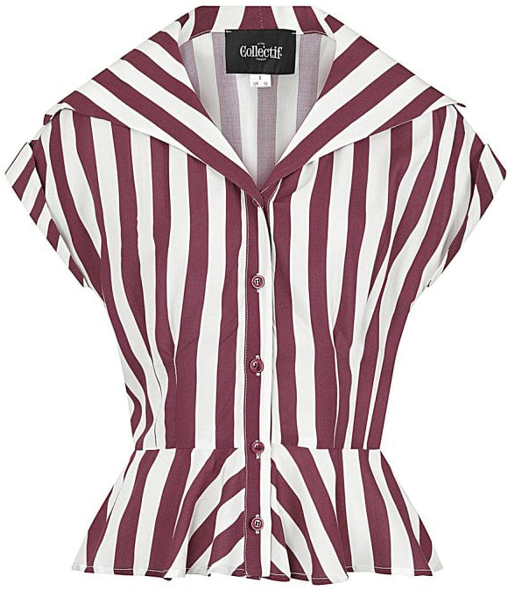 Collectif_JUDY_DECKCHAIR_STRIPE_Vintage_STREIFEN_Kurzarm_Peplum_BLOUSE_Bluse_killer_kirsche_1NOBVXSY1b881f