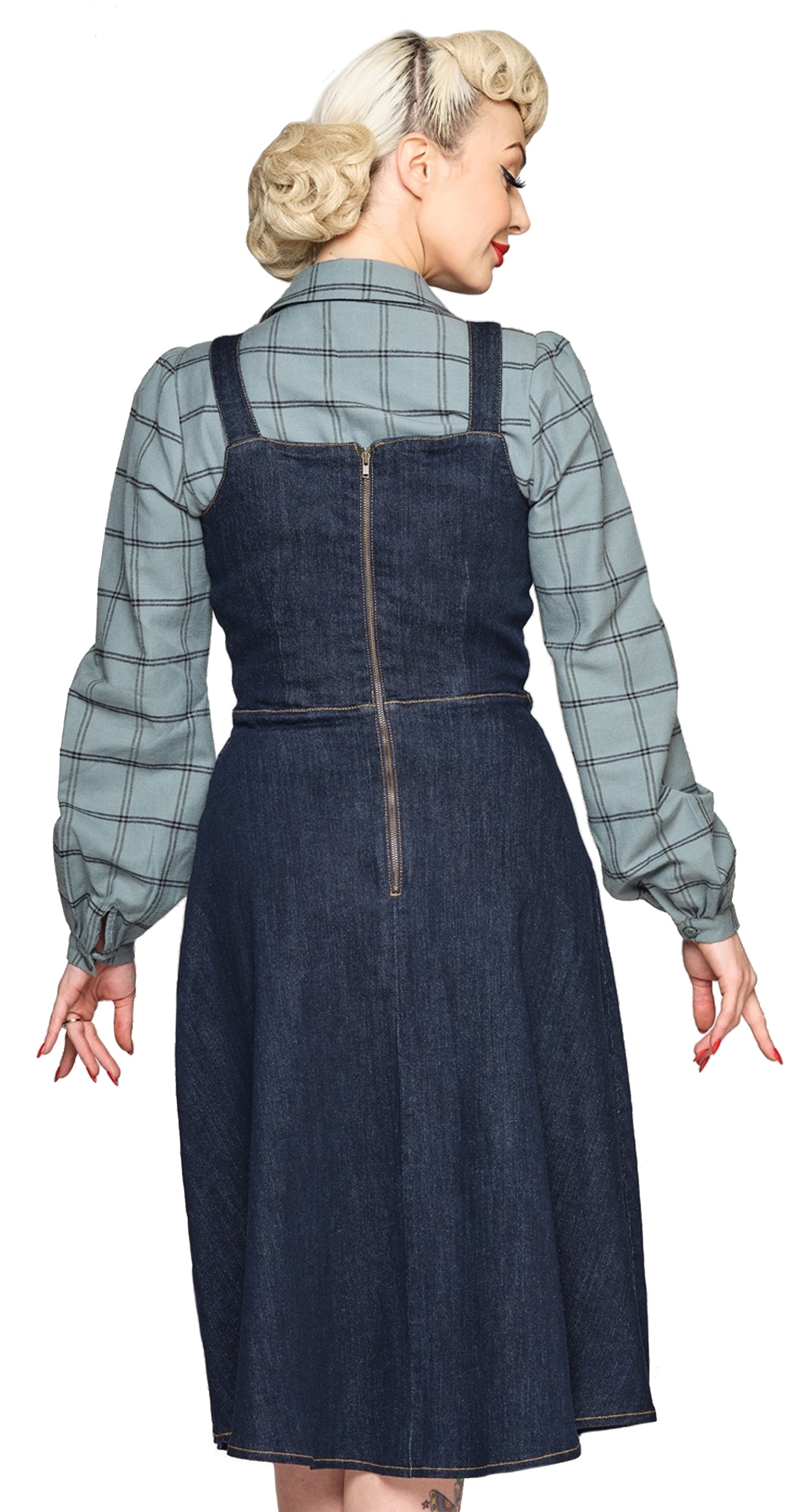 white christmas dresses CMEO COLLECTIVE No One Else Dress Monogram Denim main image 1