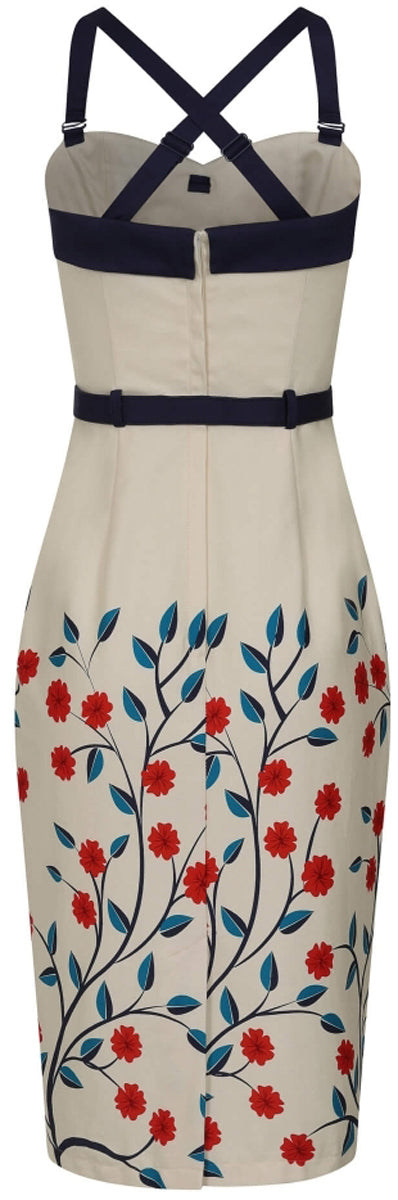 Collectif_KIANA_DANUBE_FLORAL_PENCIL_DRESS_Bleistifkleid_killer_kirsche_20UKhKsTfKfUl0