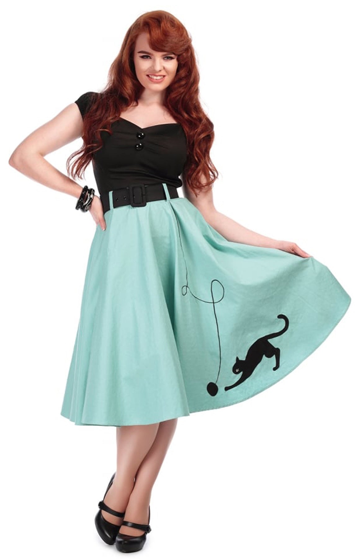 Collectif_KITTY_CAT_Vintage_Playful_Classic_Retro_Flared_Swing_Skirt_ROCK_killer_kirsche