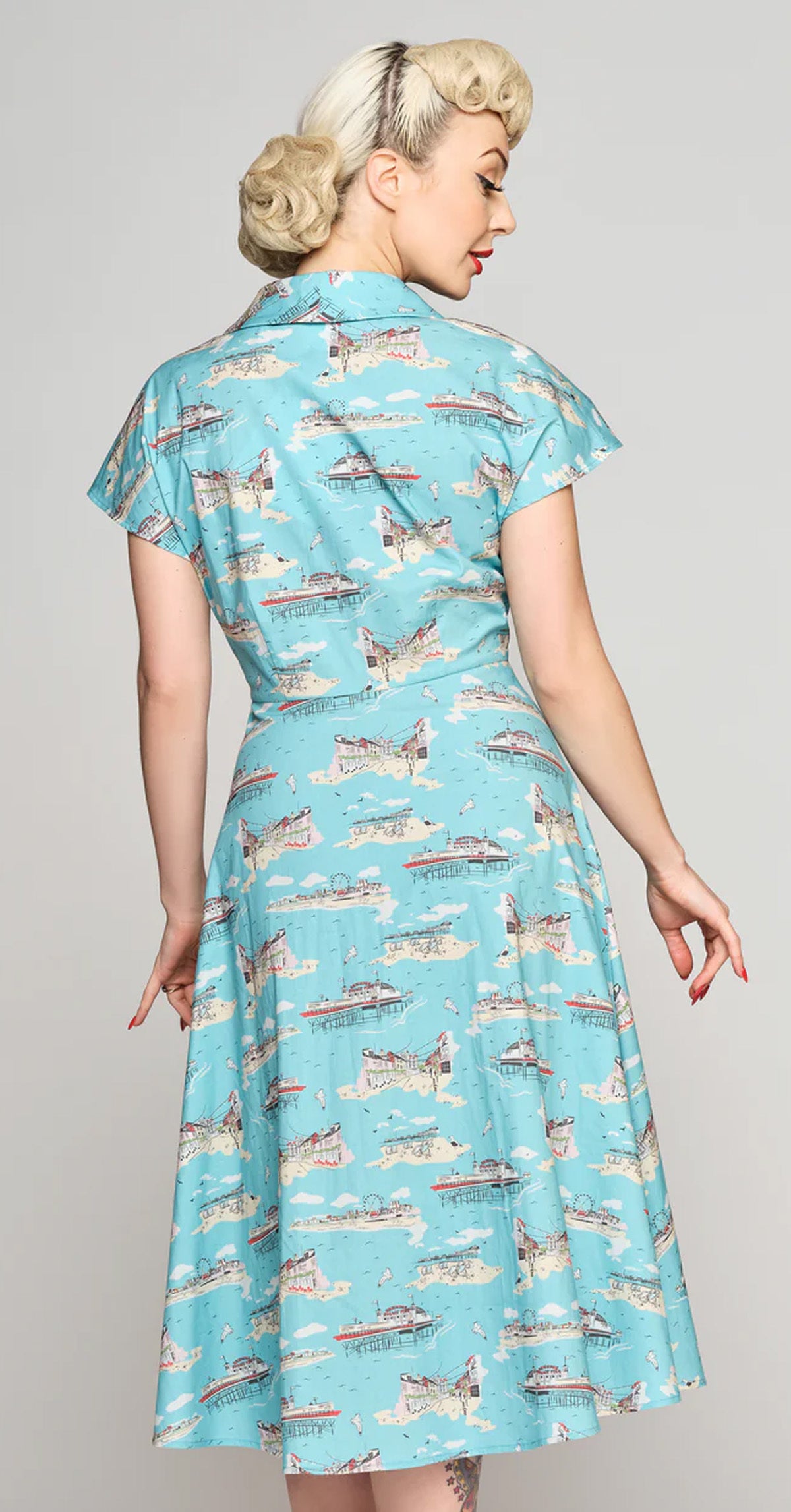 Collectif_LIZA_BRIGHTON_Postcard_Nautical_Vintage_SWING_DRESS_Kleid__Himmelblau-2